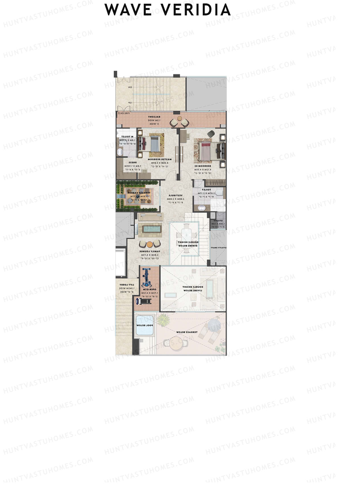 Wave Veridia Tower 1 Unit 3 (Duplex ) Floor Plan