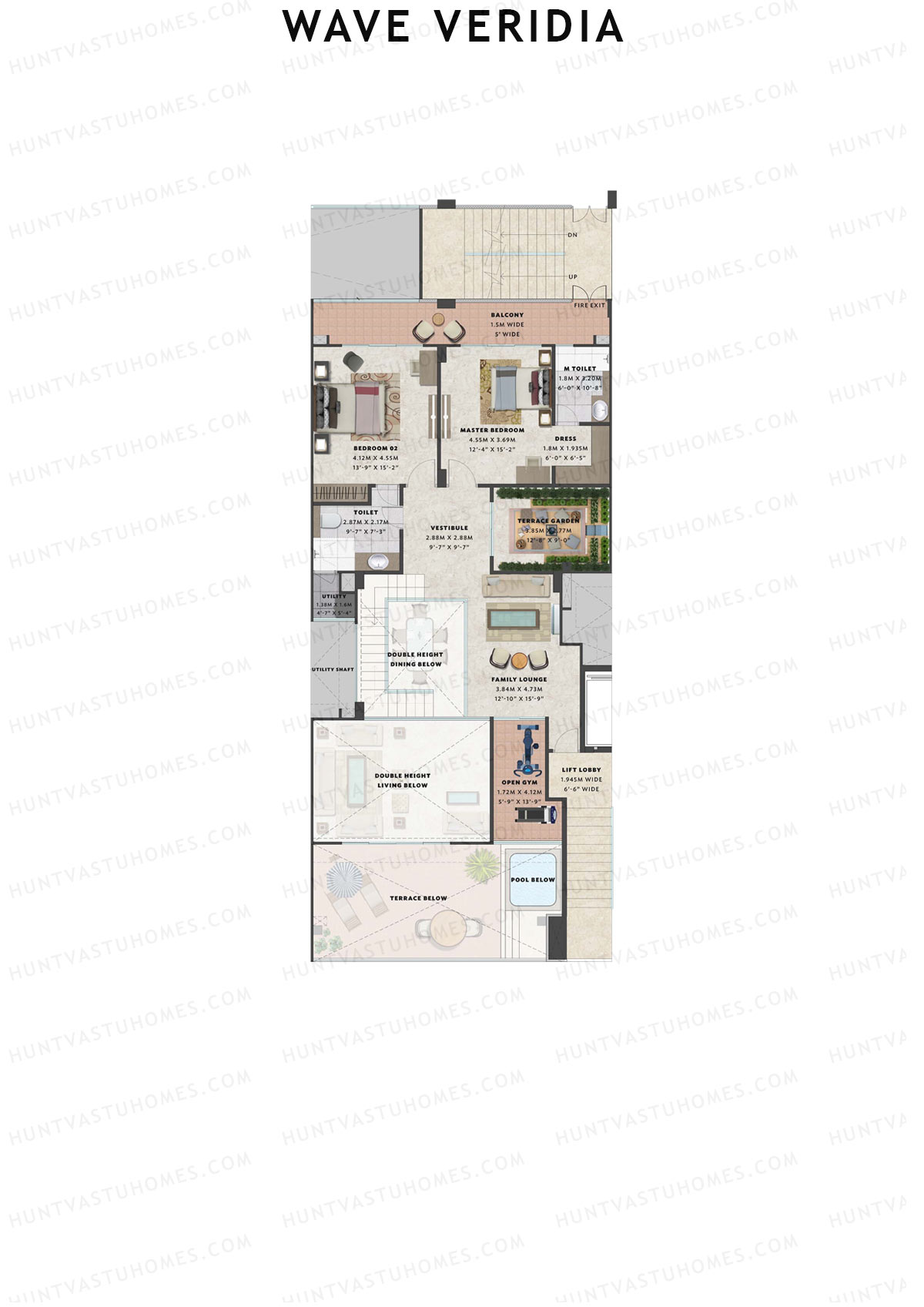 Wave Veridia Tower 1 Unit 4 (Duplex ) Floor Plan