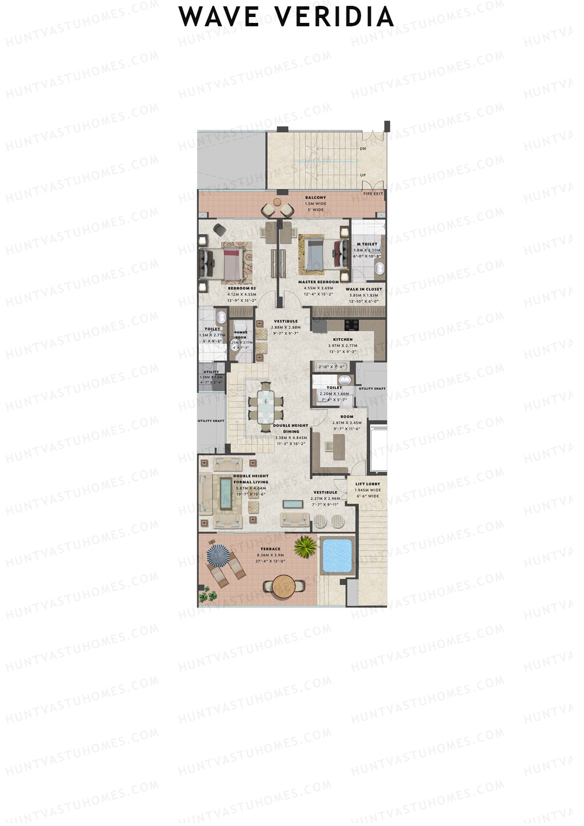Wave Veridia Tower 1 Unit 8 (Duplex ) Floor Plan