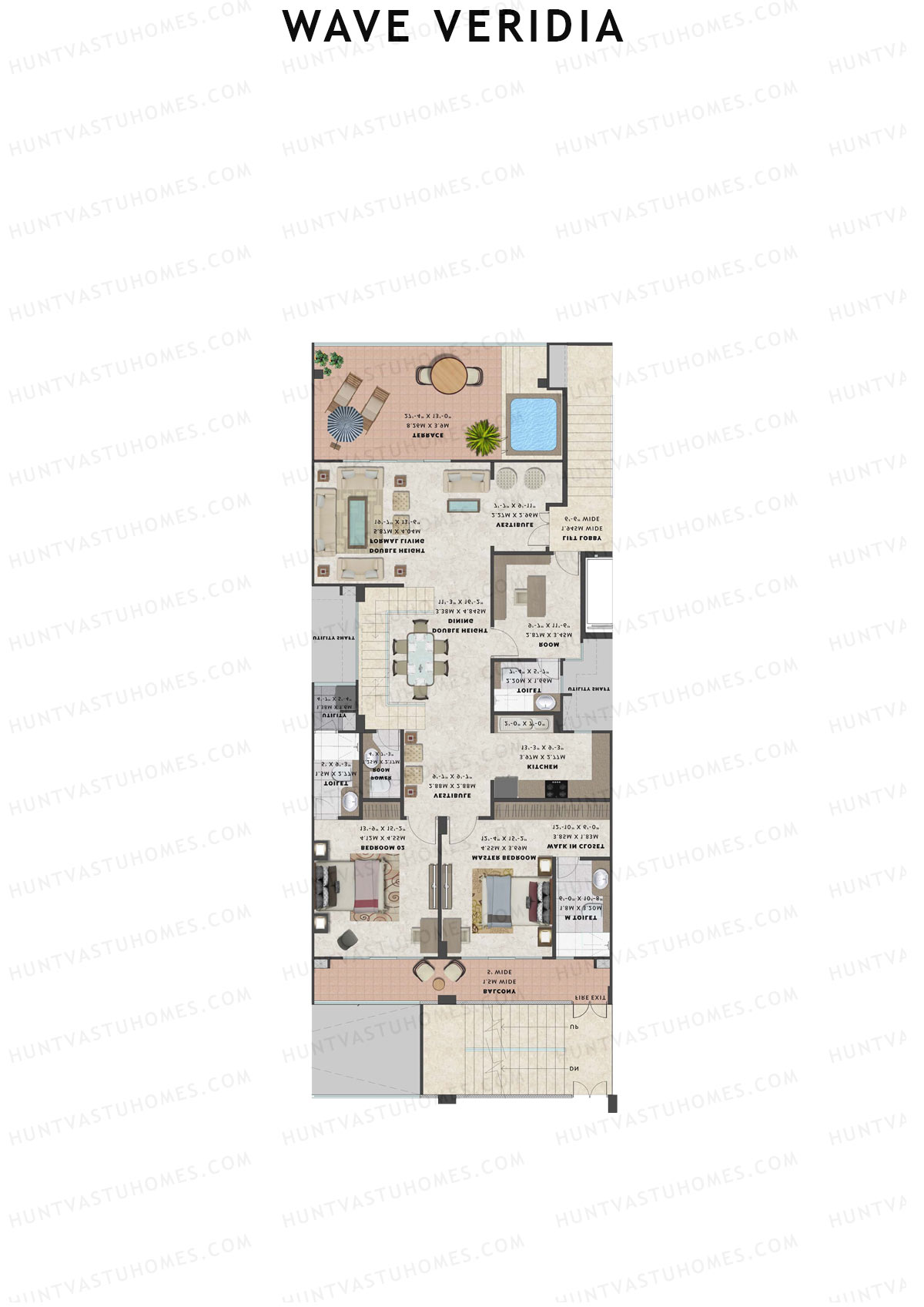 Wave Veridia Tower 1 Unit 9 (Duplex ) Floor Plan