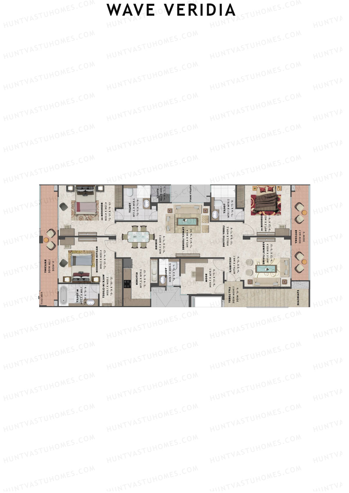 Wave Veridia Tower 2 Unit 1 Floor Plan