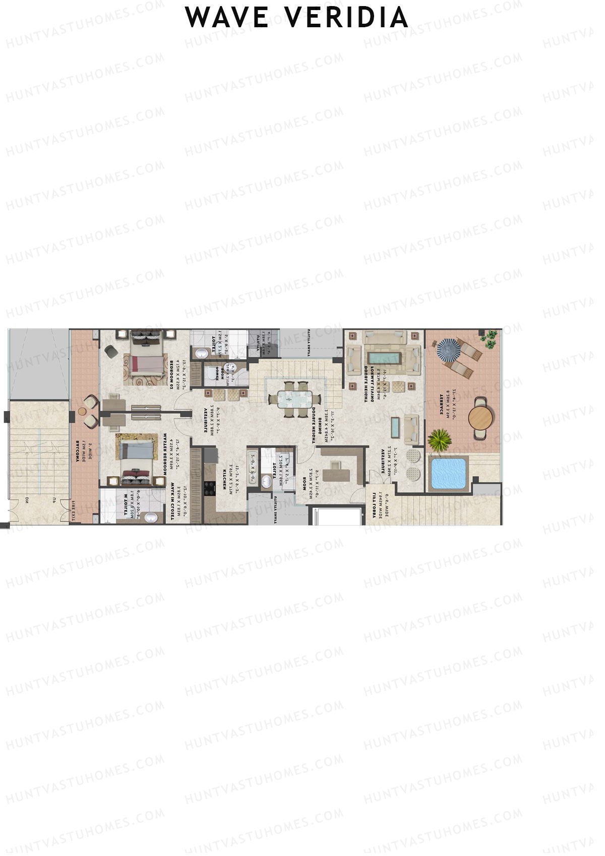 Wave Veridia Tower 2 Unit 1 (Duplex ) Floor Plan