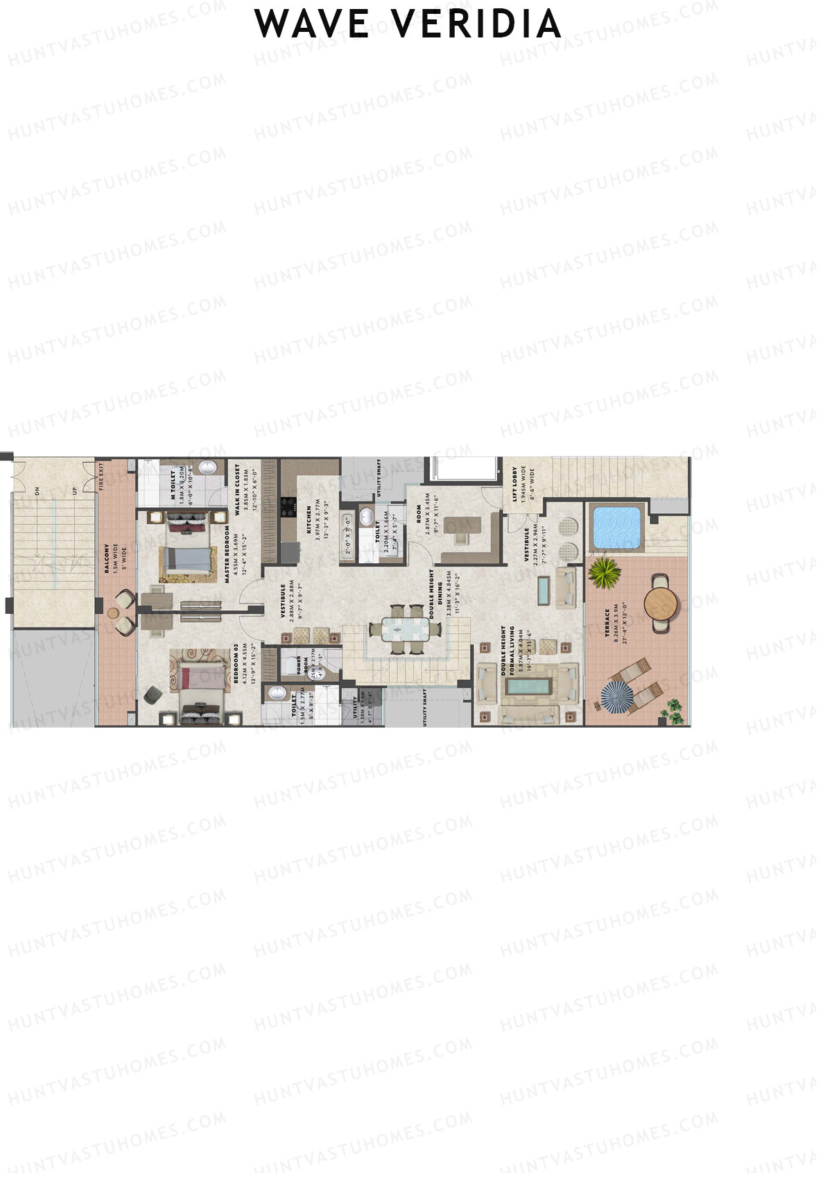 Wave Veridia Tower 2 Unit 8 (Duplex ) Floor Plan