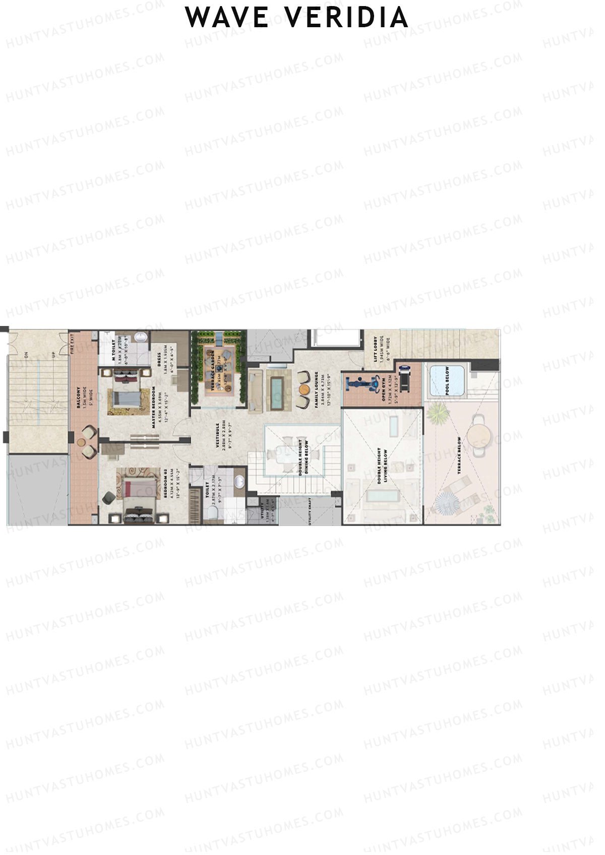 Wave Veridia Tower 2 Unit 8 (Duplex ) Floor Plan
