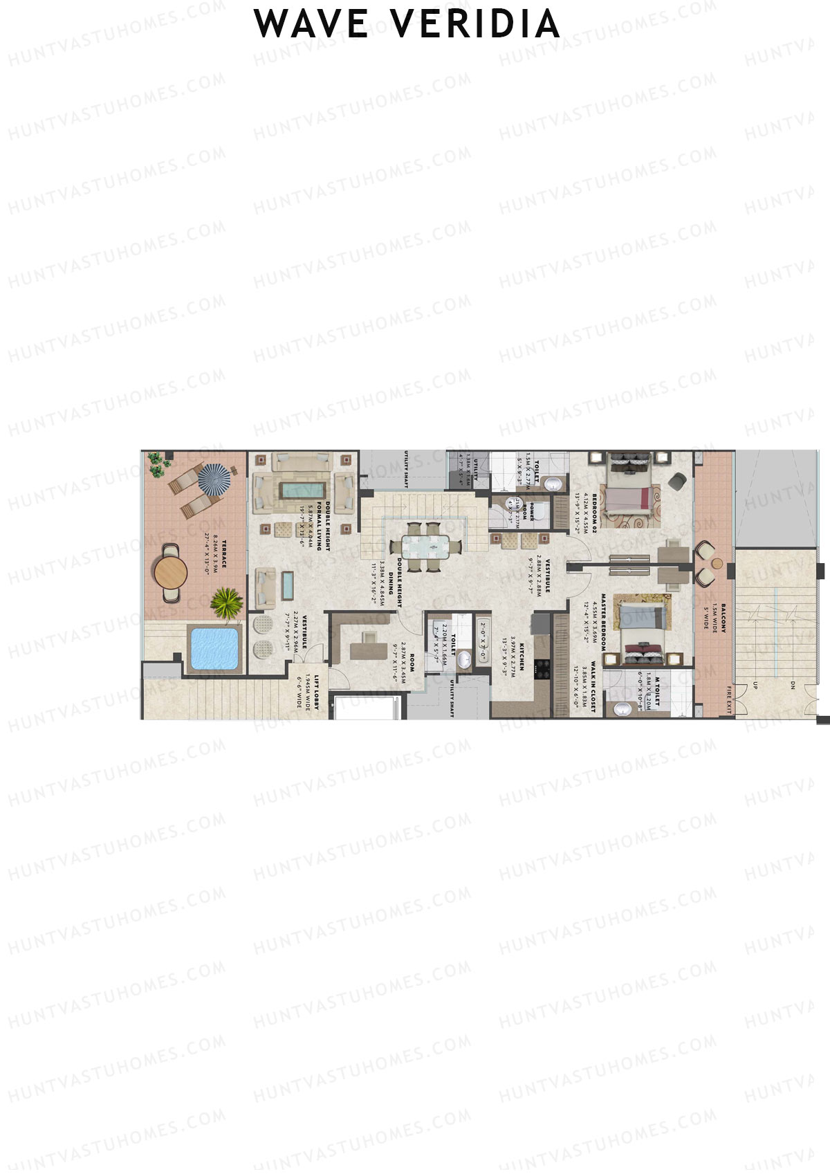 Wave Veridia Tower 3 Unit 14 (Duplex ) Floor Plan