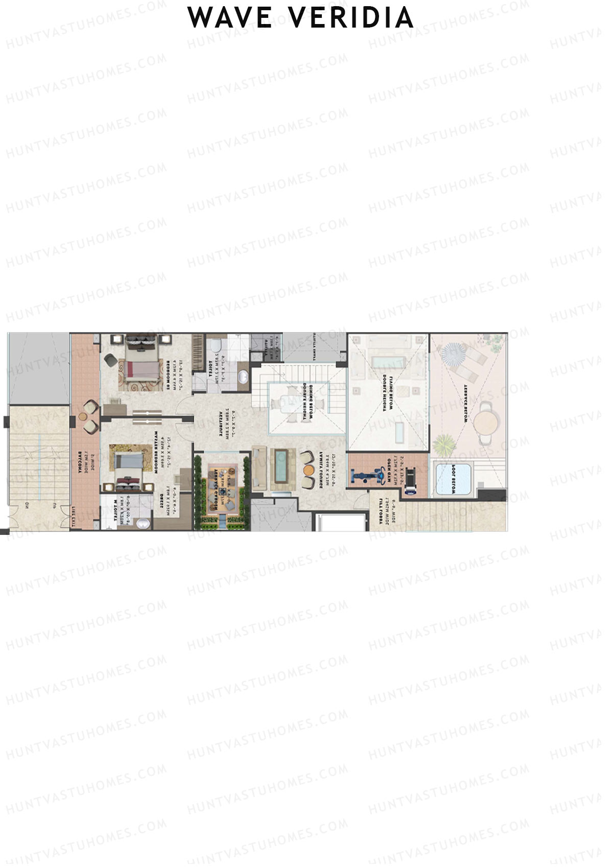 Wave Veridia Tower 3 Unit 1 (Duplex ) Floor Plan