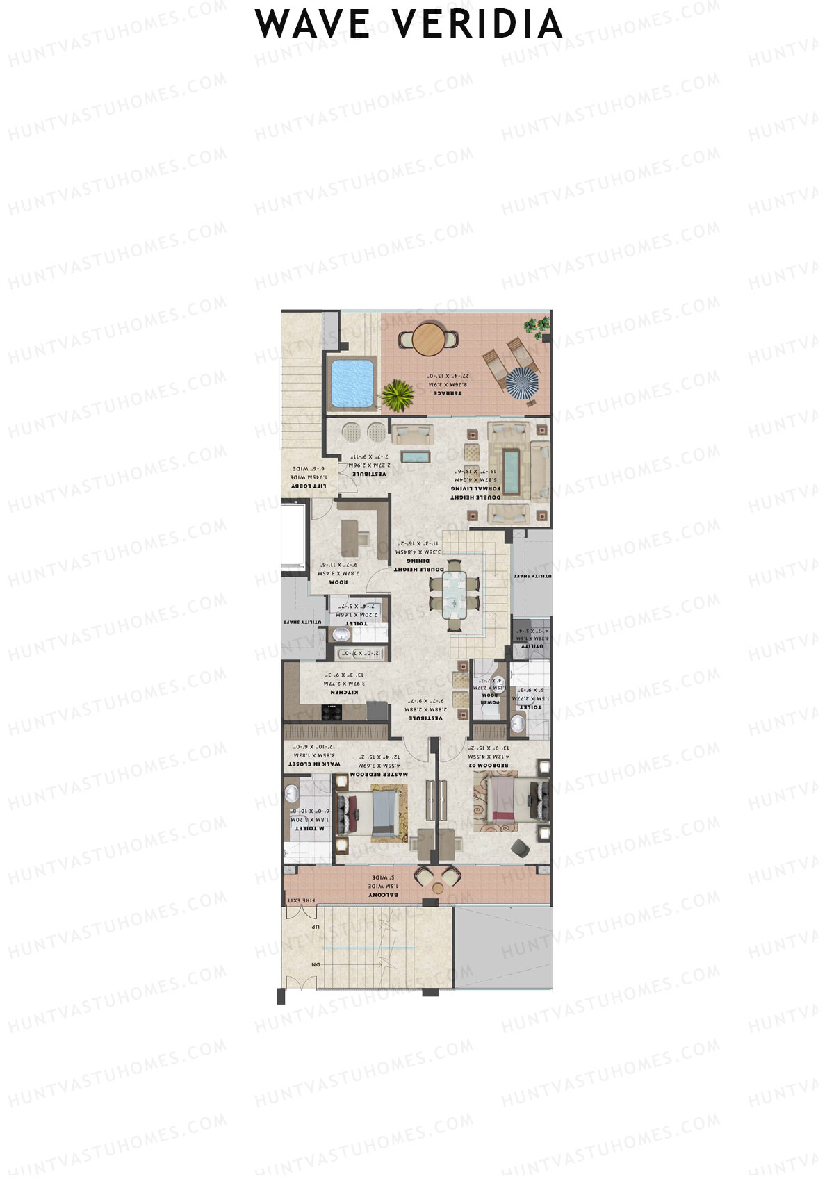 Wave Veridia Tower 4 Unit 8 (Duplex ) Floor Plan
