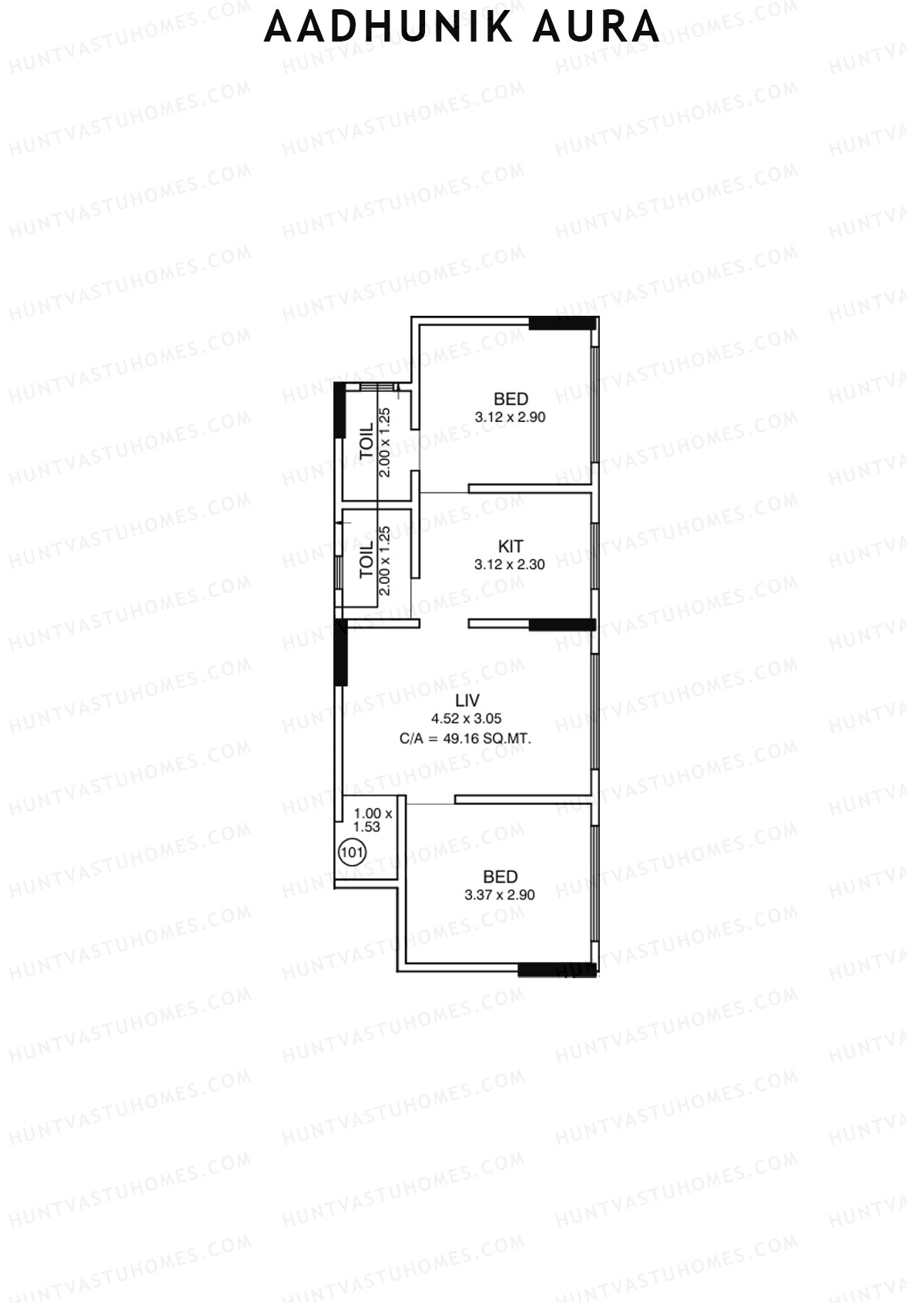 Aadhunik Aura Tower A Unit 1 Floor Plan