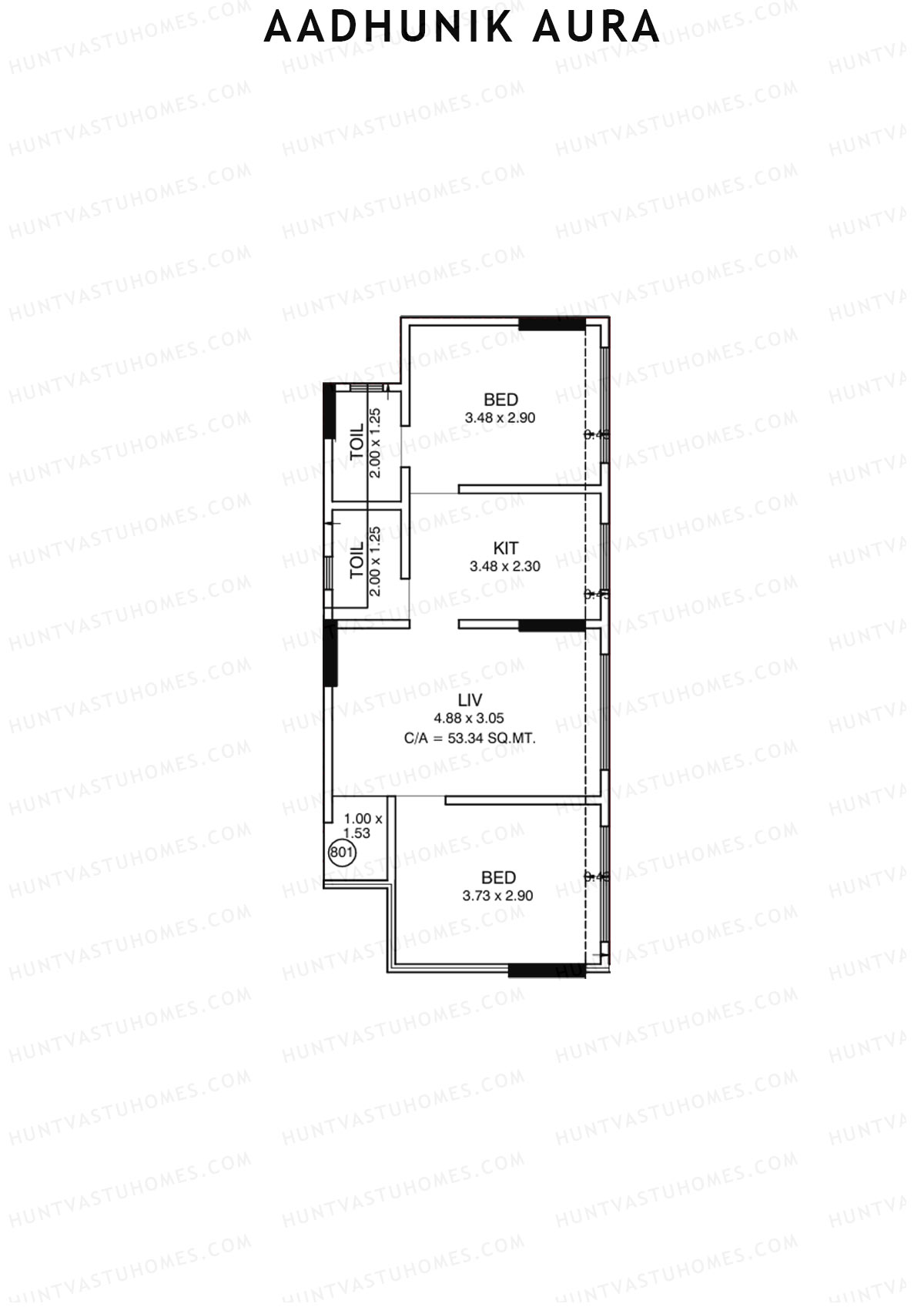 Aadhunik Aura Tower A Unit 1 Floor Plan