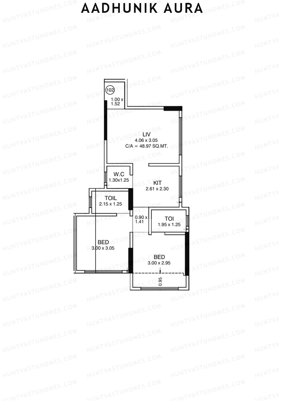 Aadhunik Aura Tower A Unit 2 Floor Plan