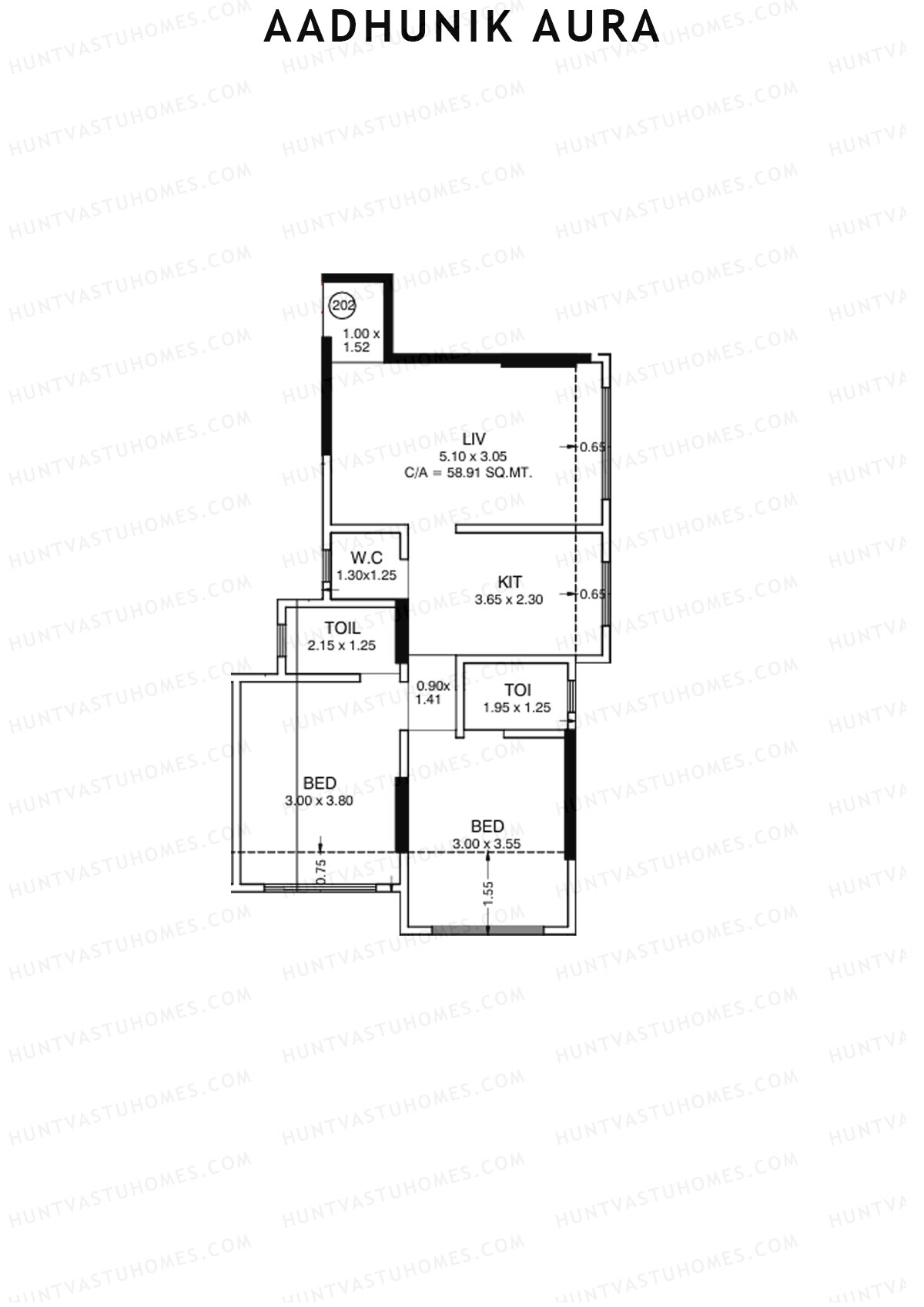 Aadhunik Aura Tower A Unit 2 Floor Plan