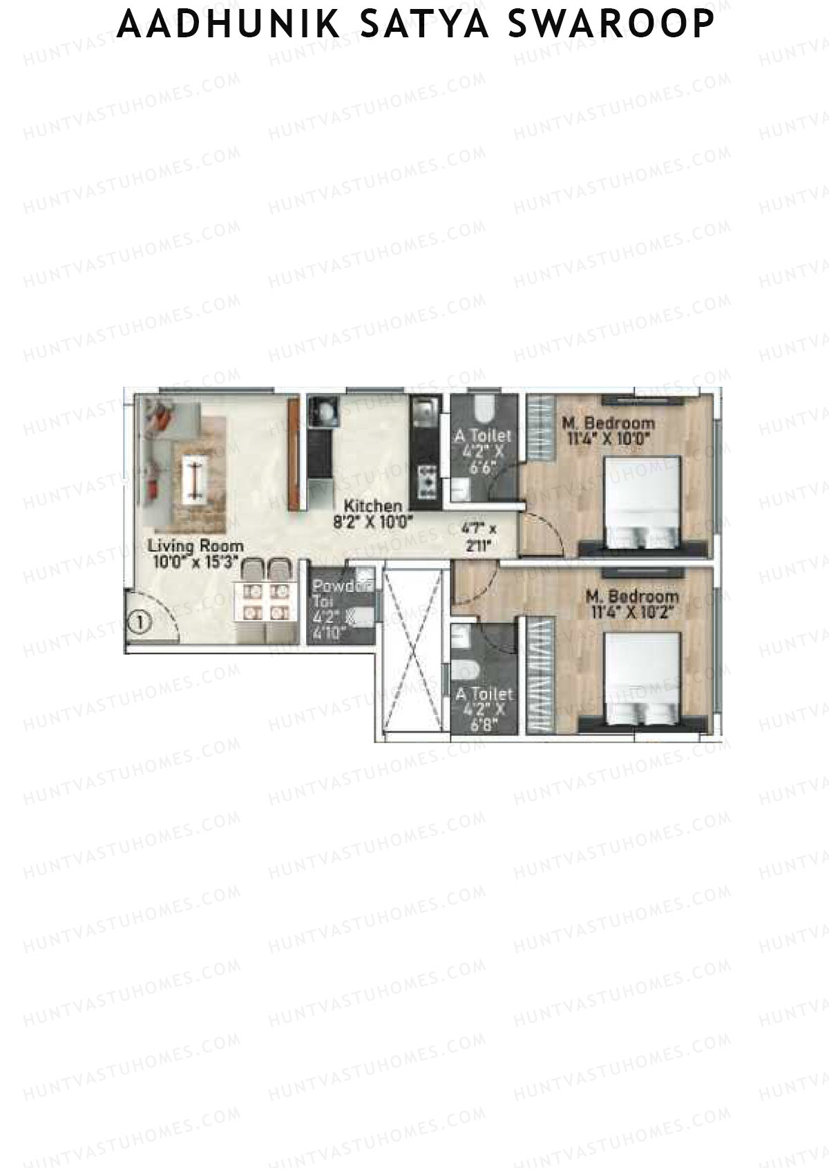 Aadhunik Satya Swaroop Tower A Unit 1 Floor Plan