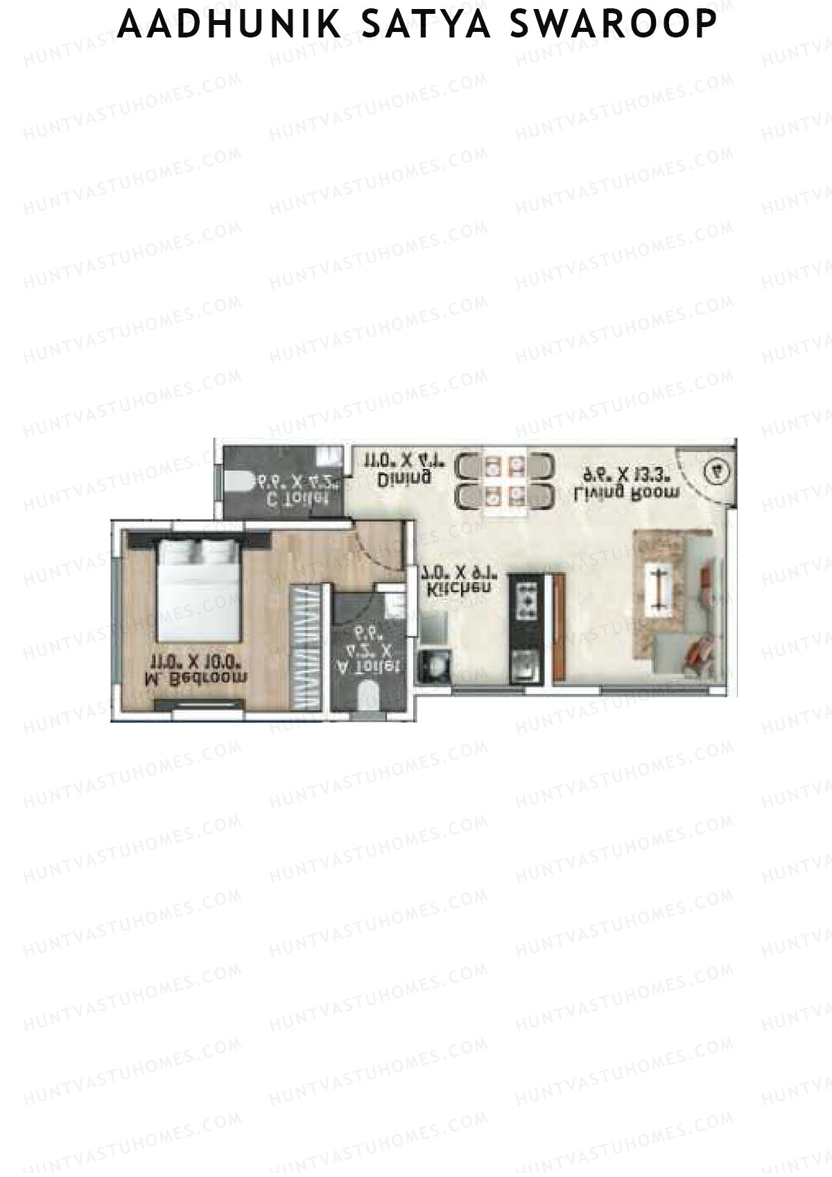 Aadhunik Satya Swaroop Tower A Unit 3 Floor Plan