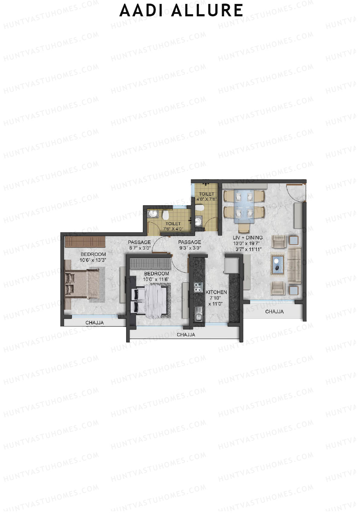 Aadi Allure Wing Acacia Unit 3 Floor Plan