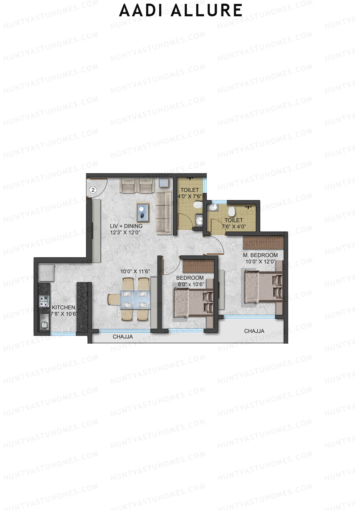 Aadi Allure Wing Begonia Unit 2 Floor Plan