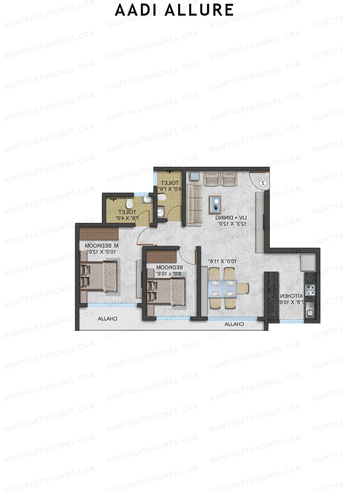 Aadi Allure Wing Camellia Unit 3 Floor Plan