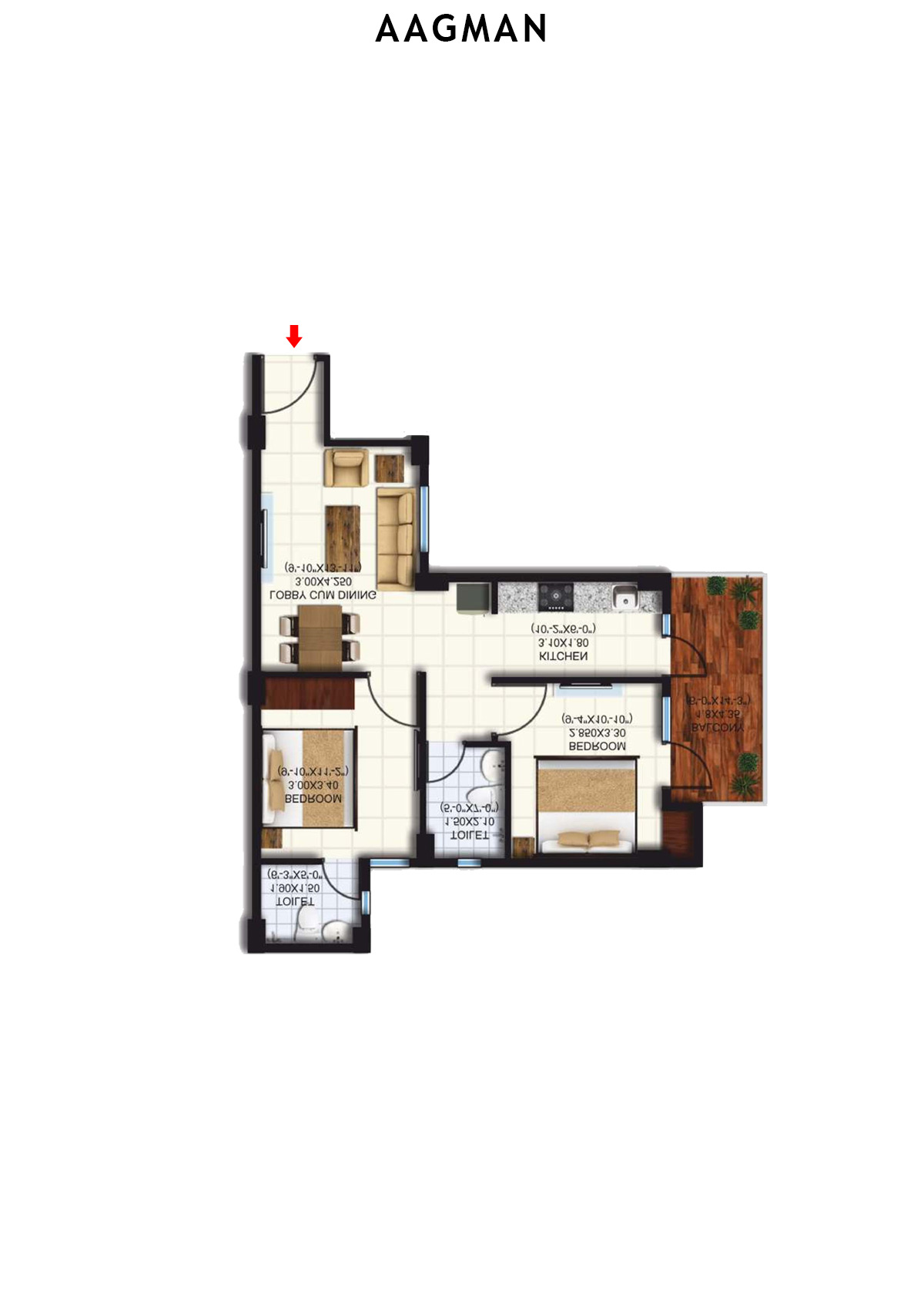 Aagman Tower 10 Unit 3 (Type D) Floor Plan