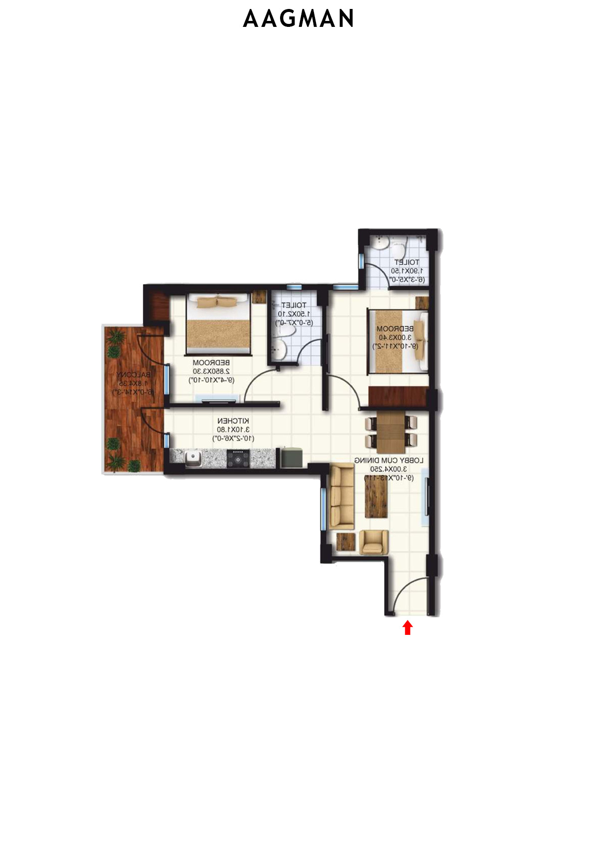Aagman Tower 10 Unit 7 (Type D) Floor Plan
