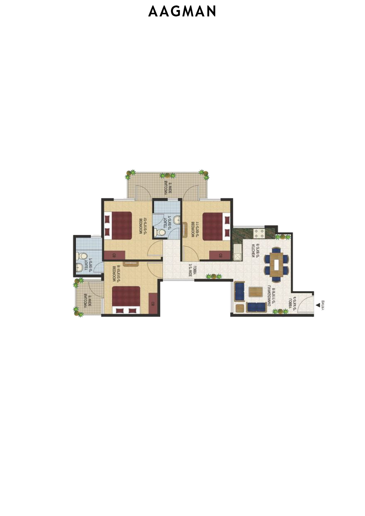 Aagman Tower 1 Unit 6 (Type A) Floor Plan