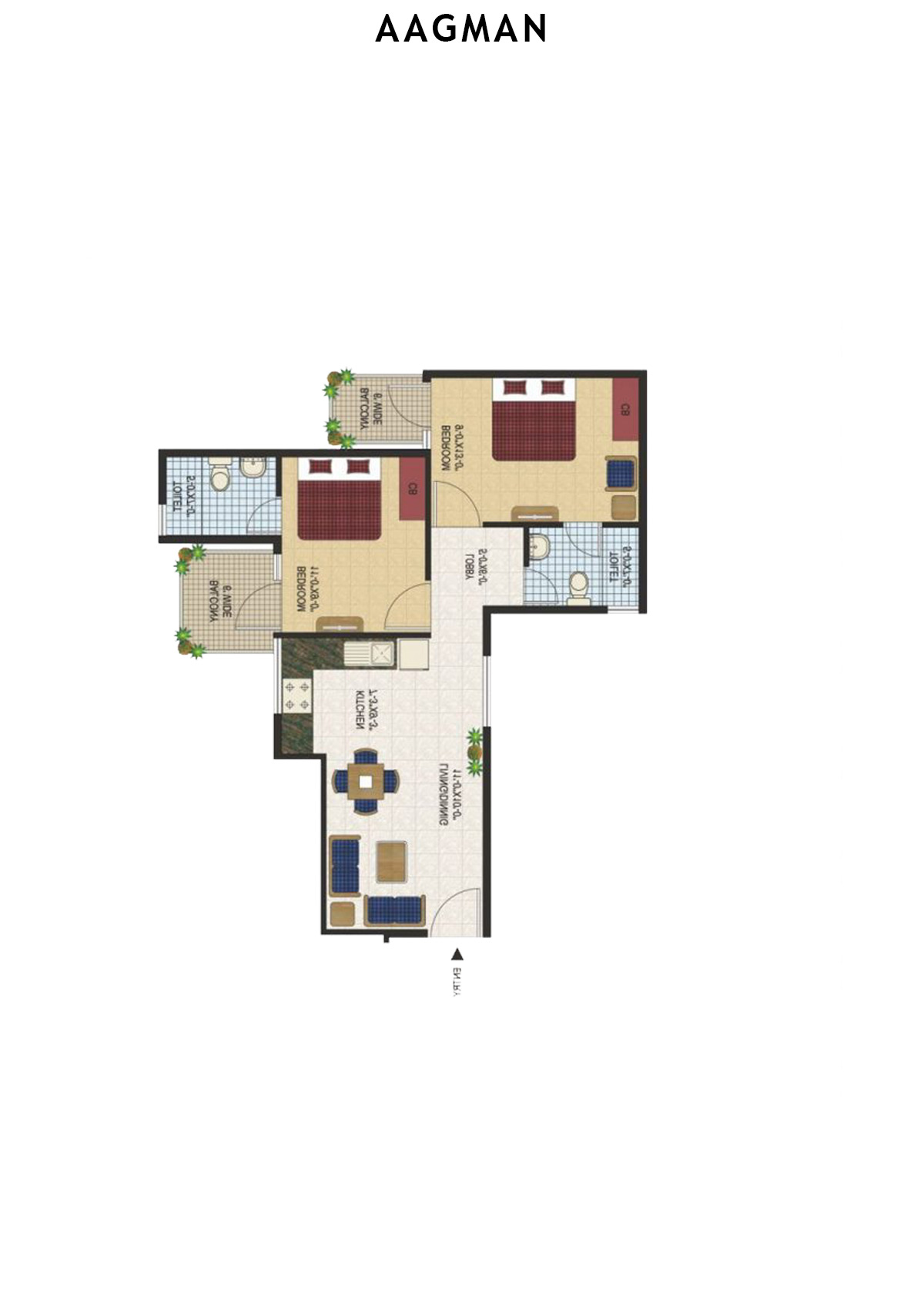 Aagman Tower 1 Unit 7 (Type A1) Floor Plan