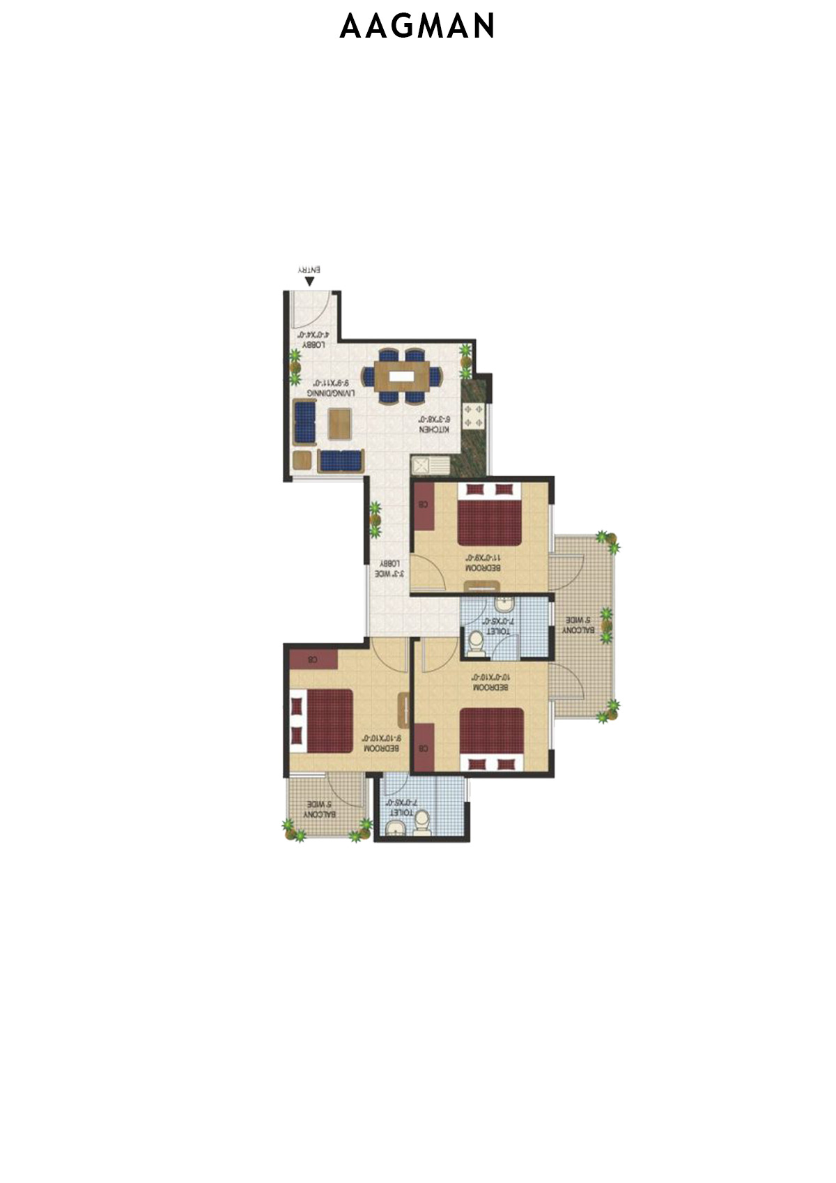 Aagman Tower 3 Unit 3 (Type A) Floor Plan