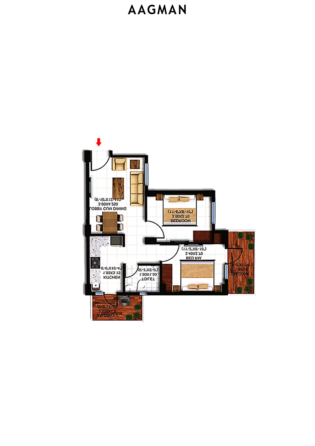 Aagman Tower 9 Unit 3 (Type C) Floor Plan