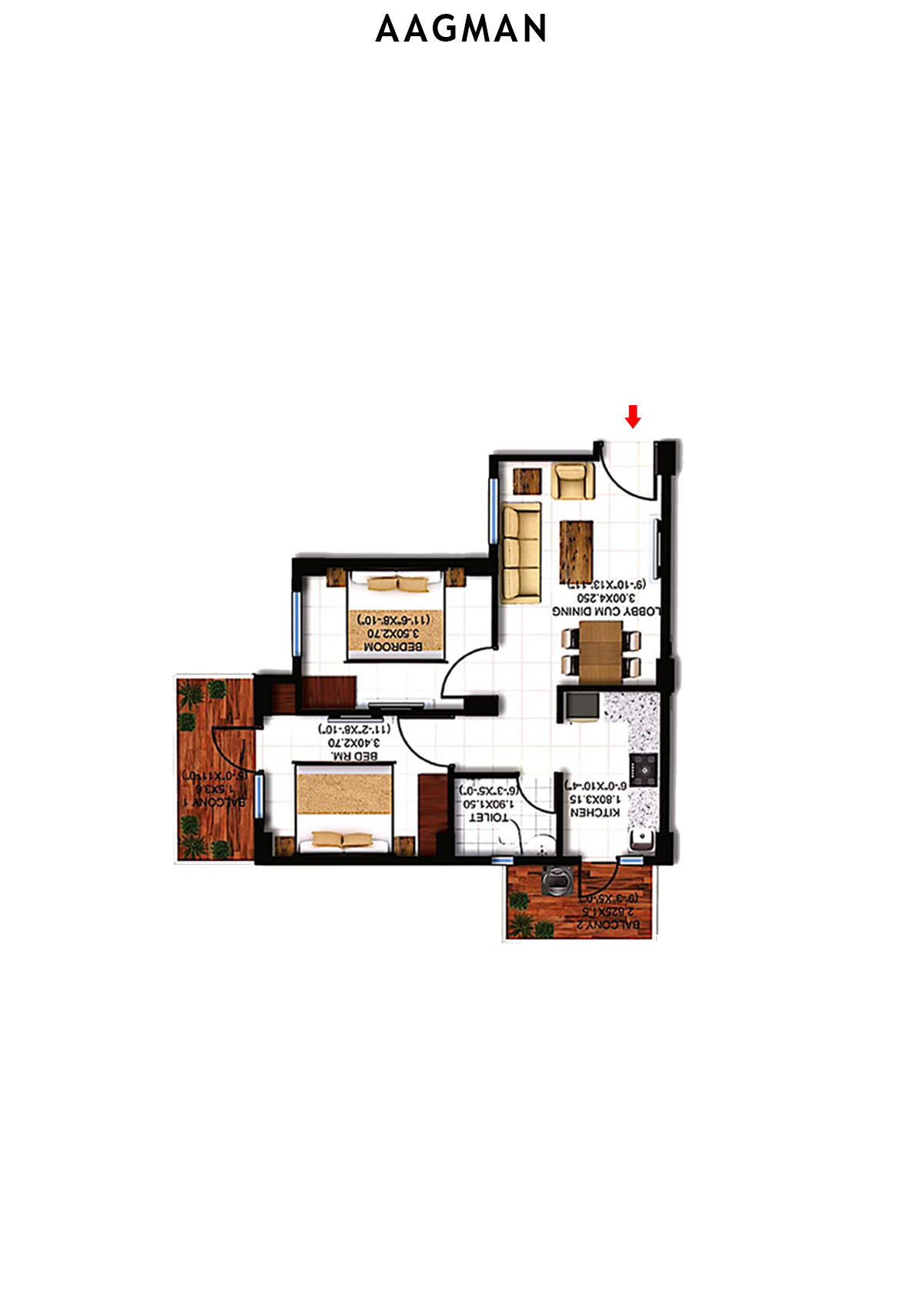 Aagman Tower 9 Unit 4 (Type C) Floor Plan