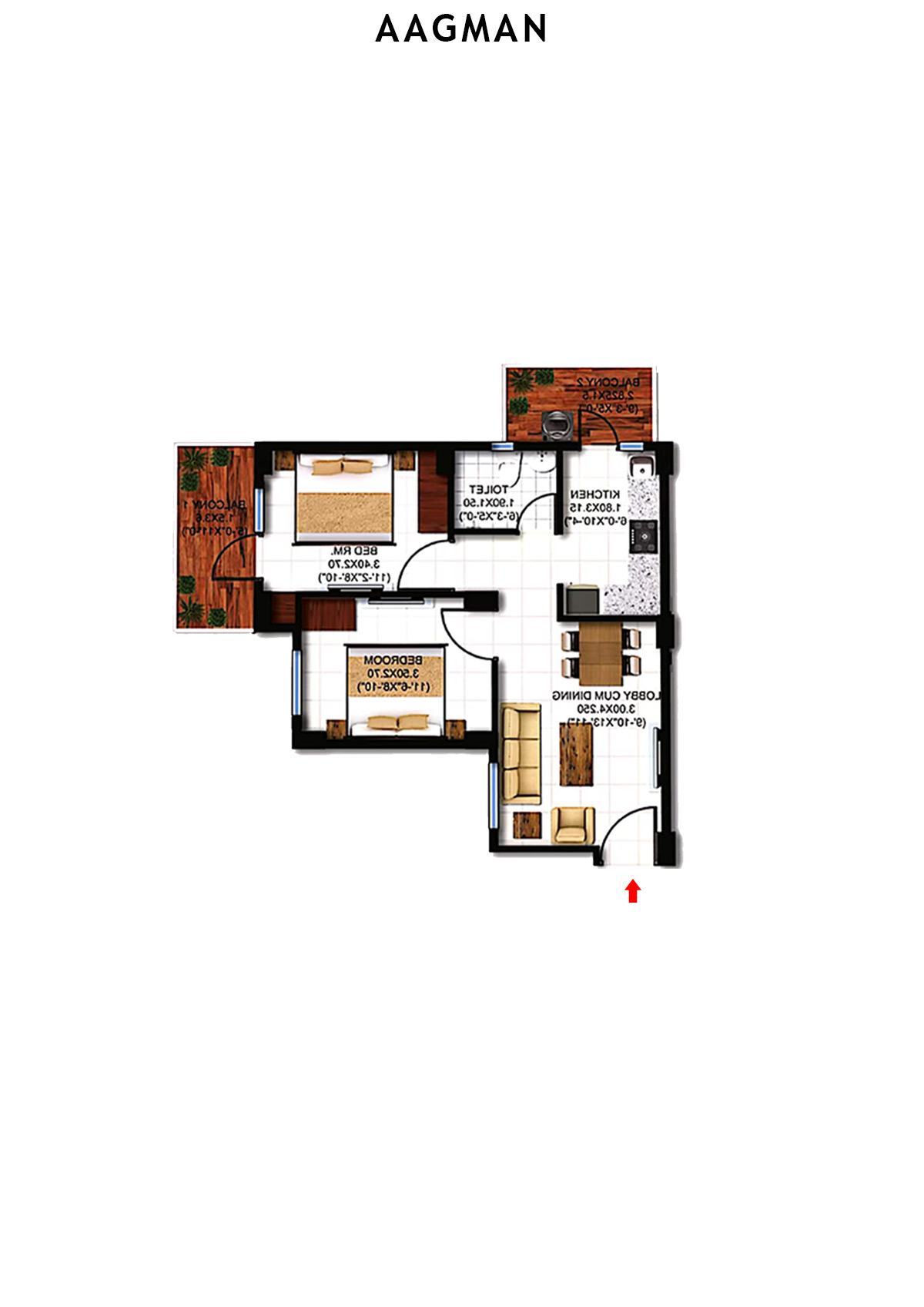 Aagman Tower 9 Unit 7 (Type C) Floor Plan