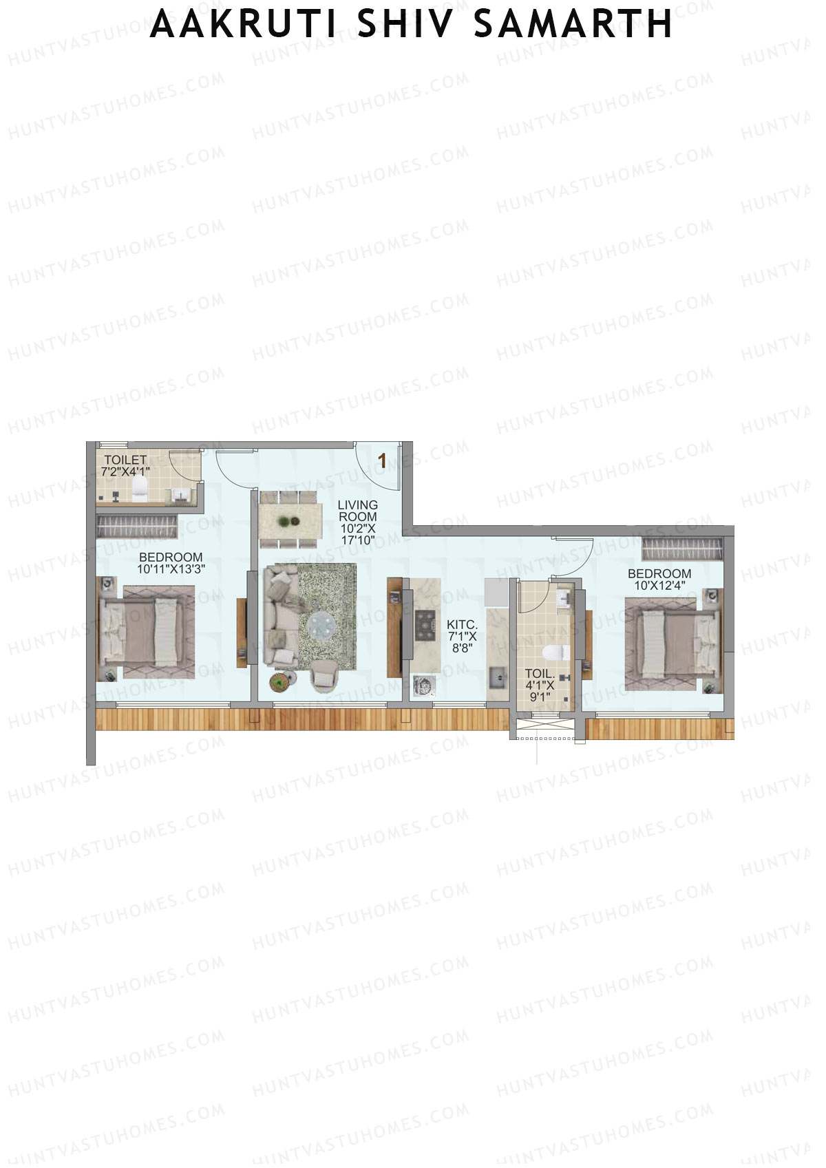 Aakruti Shiv Samarth Tower 1 Unit 1 Floor Plan
