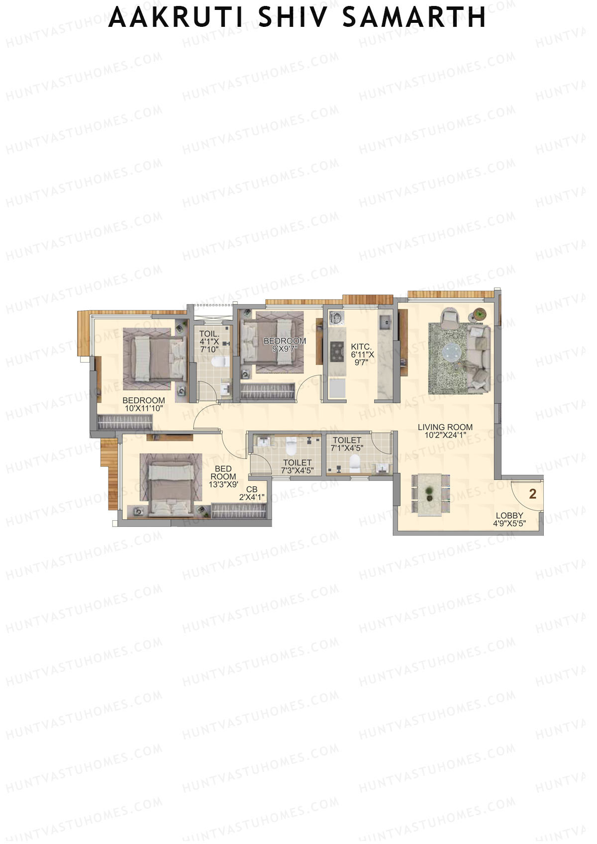 Aakruti Shiv Samarth Tower 1 Unit 2 Floor Plan