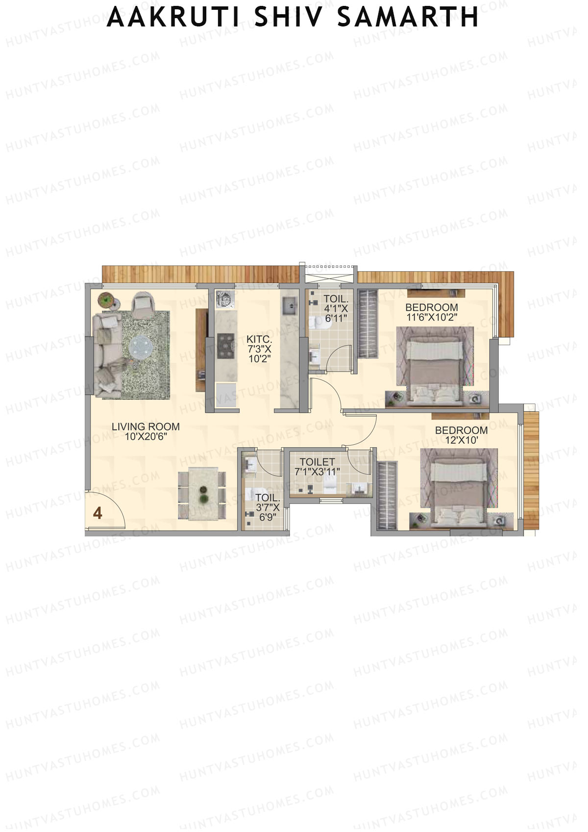 Aakruti Shiv Samarth Tower 1 Unit 4 Floor Plan