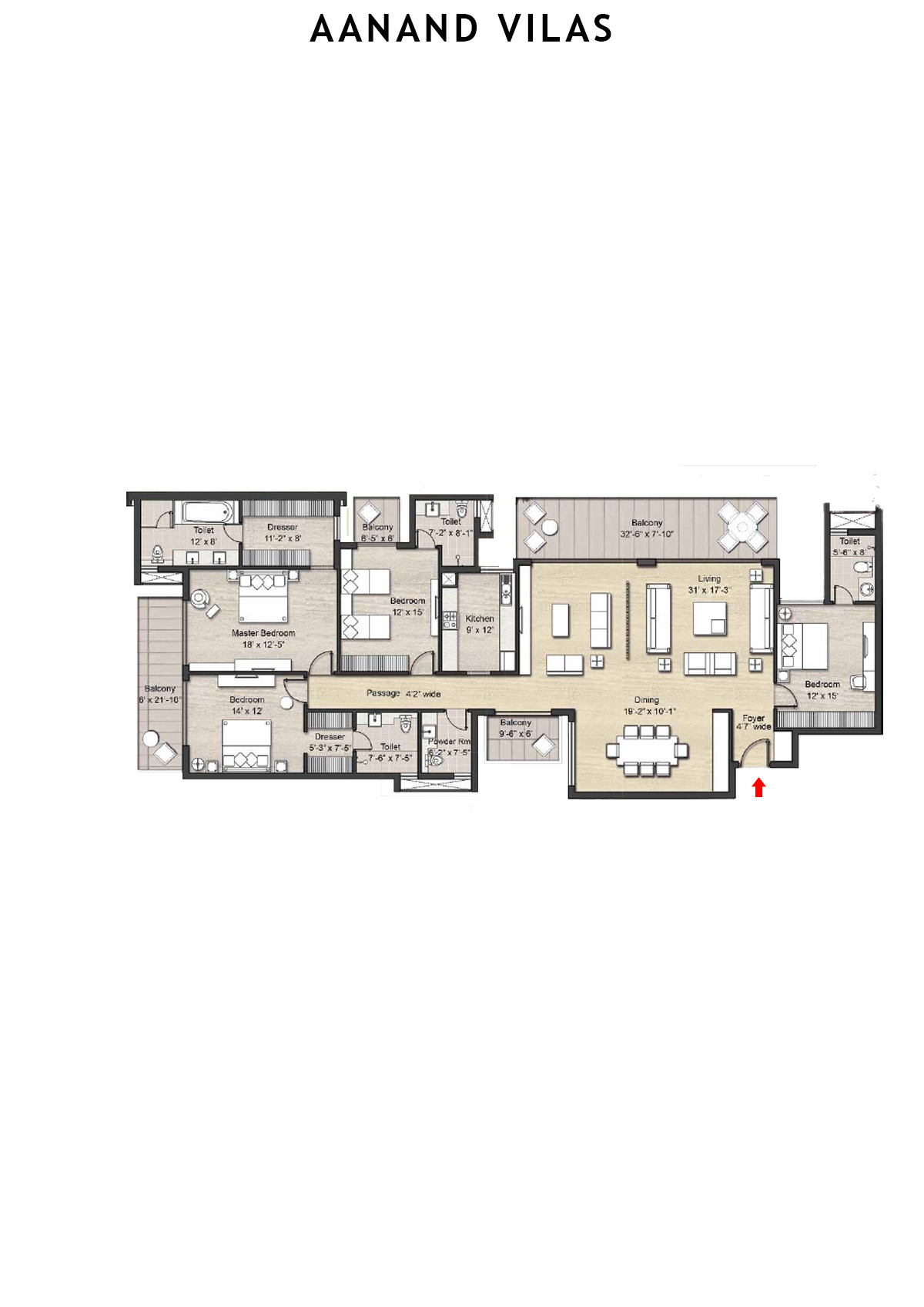 Aanand Vilas Tower 10 Unit D Floor Plan