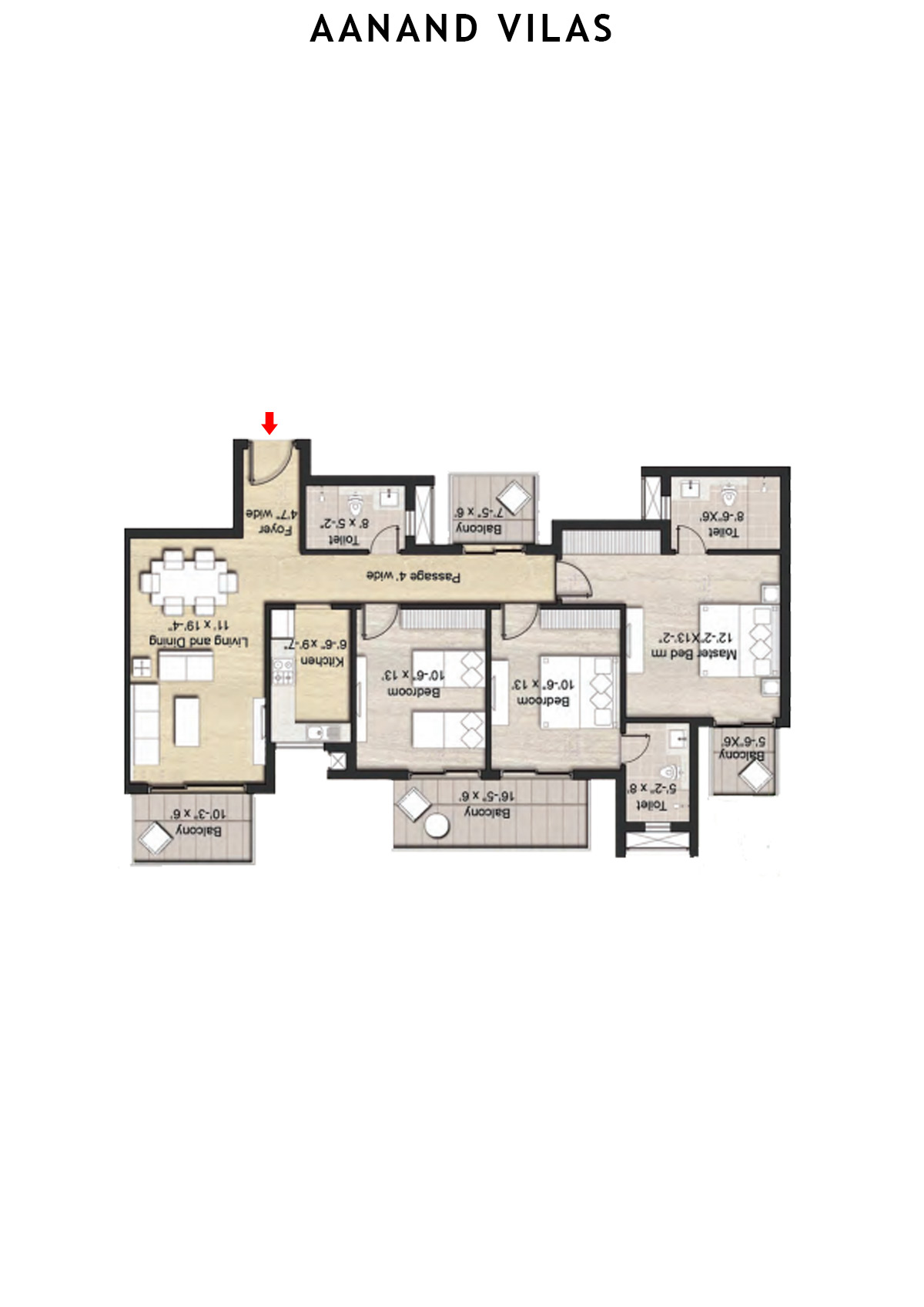 Aanand Vilas Tower 11 Unit C Floor Plan