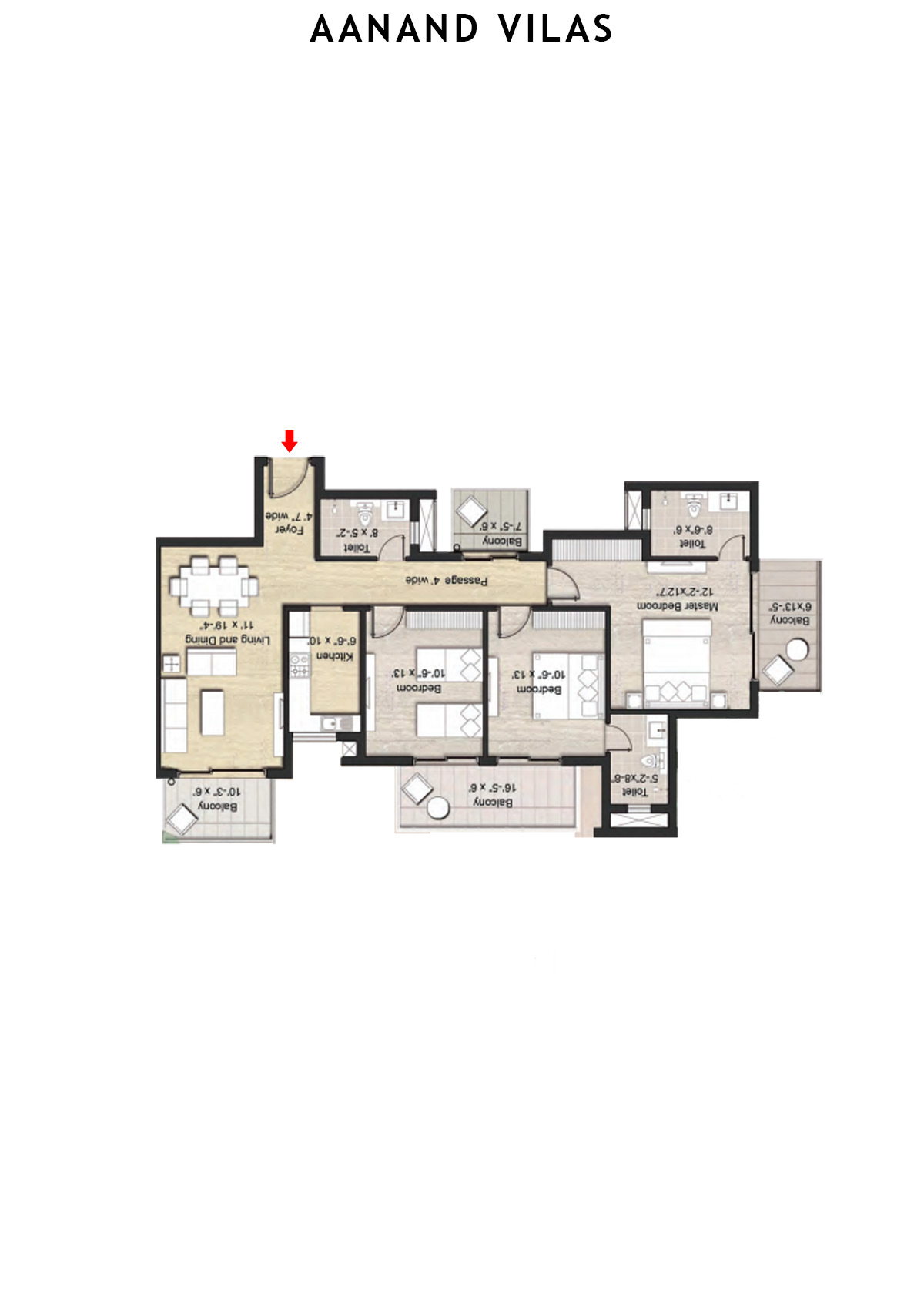 Aanand Vilas Tower 12 Unit B Floor Plan