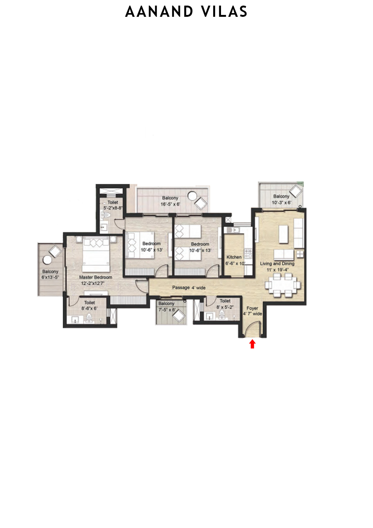 Aanand Vilas Tower 1 Unit D Floor Plan