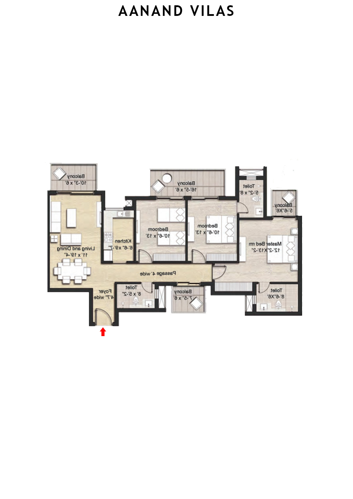 Aanand Vilas Tower 4 Unit D Floor Plan