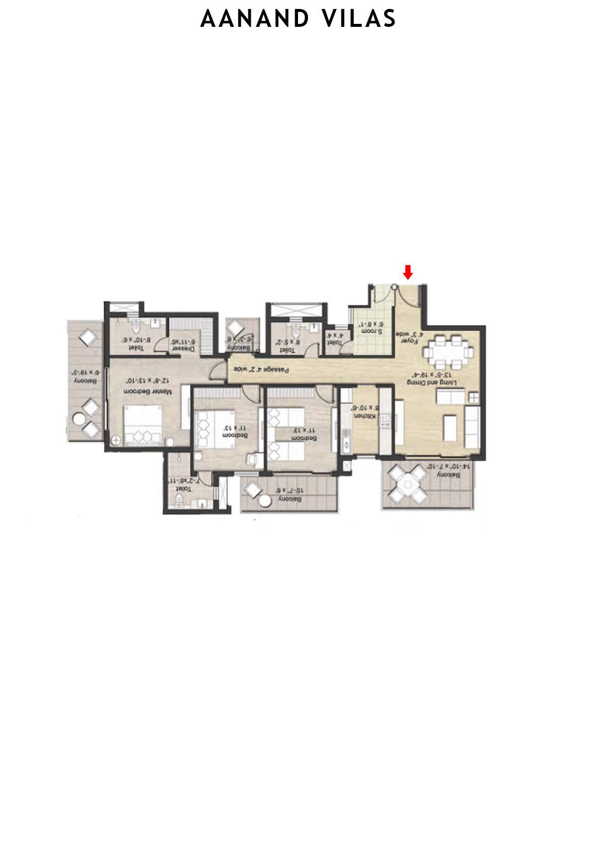 Aanand Vilas Tower 5 Unit C Floor Plan