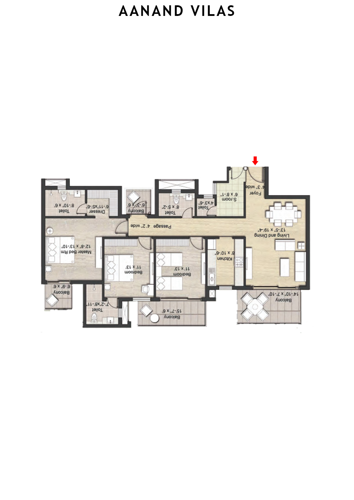 Aanand Vilas Tower 7 Unit B Floor Plan