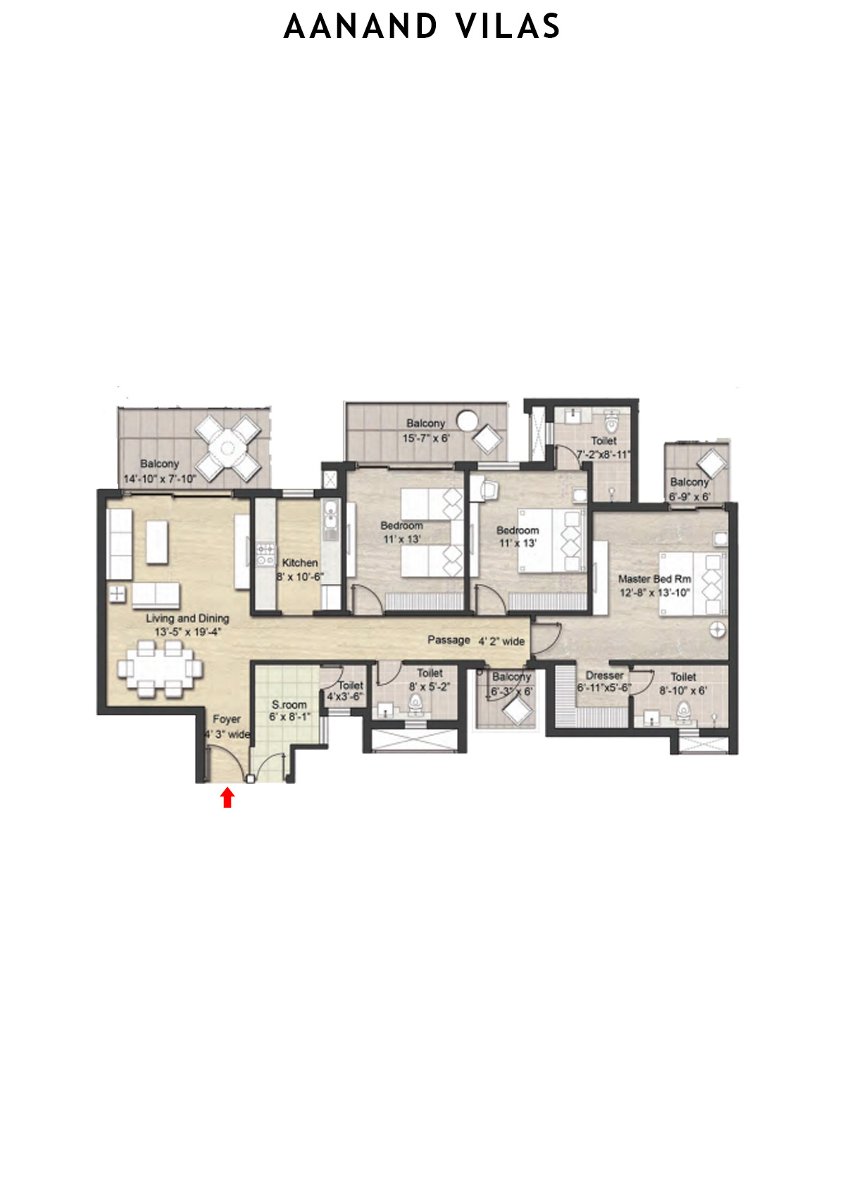 Aanand Vilas Tower 8 Unit A Floor Plan