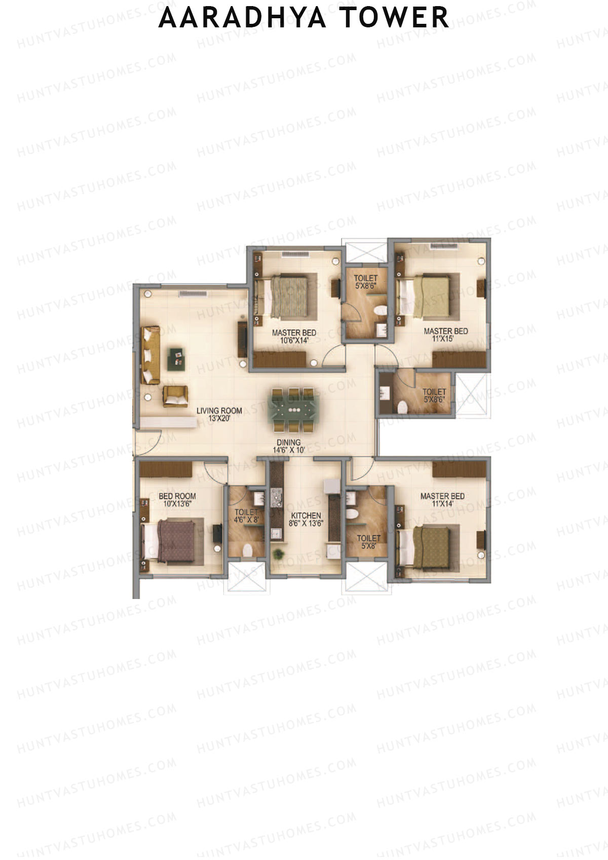 Aaradhya Tower Wing A Unit 2 Floor Plan