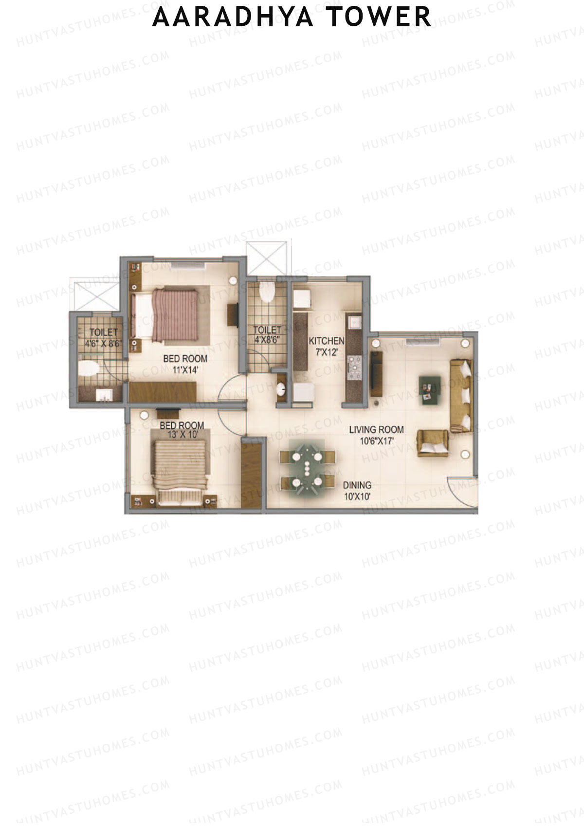 Aaradhya Tower Wing B Unit 2 Floor Plan