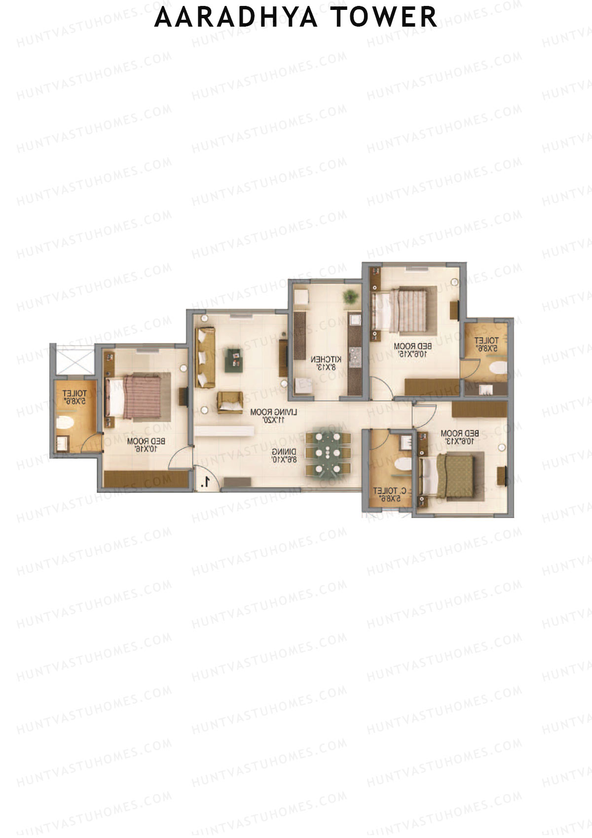 Aaradhya Tower Wing B Unit 3 Floor Plan
