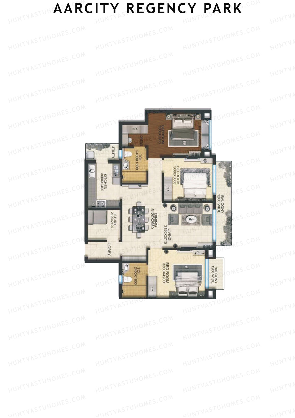 Aarcity Regency Park Tower A Unit 1 Floor Plan
