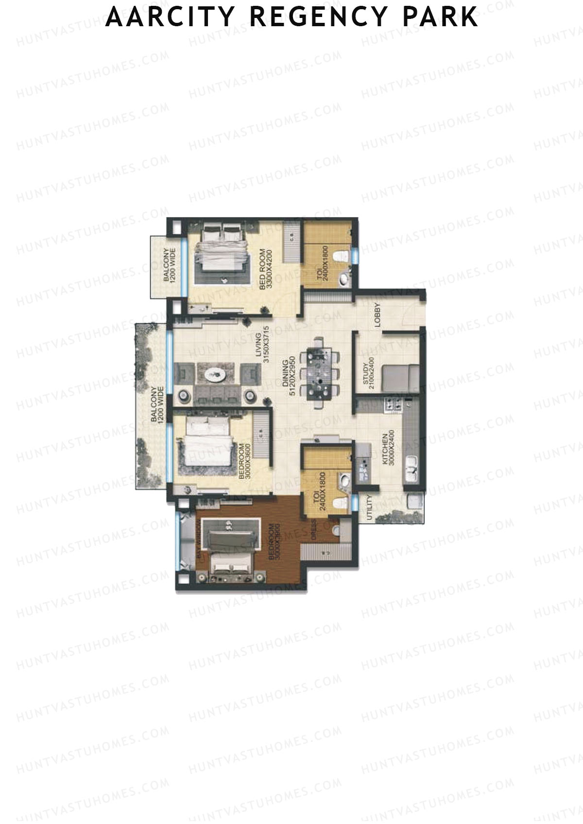 Aarcity Regency Park Tower A Unit 4 Floor Plan