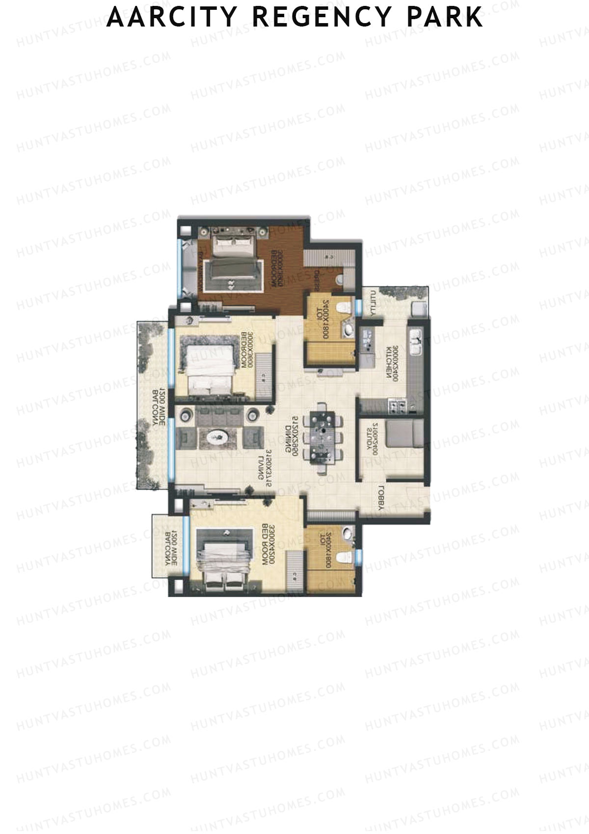 Aarcity Regency Park Tower A Unit 6 Floor Plan