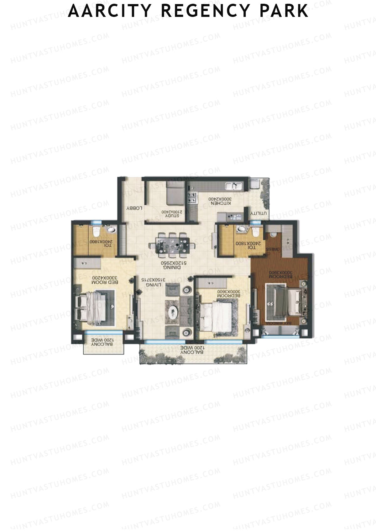 Aarcity Regency Park Tower B Unit 1 Floor Plan