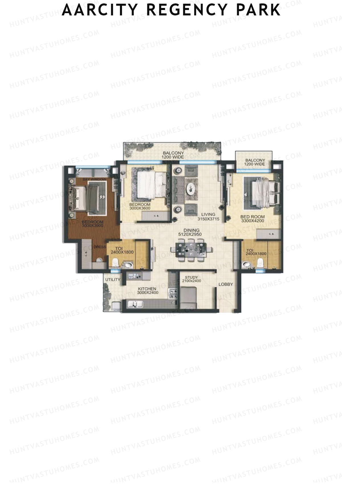 Aarcity Regency Park Tower B Unit 4 Floor Plan