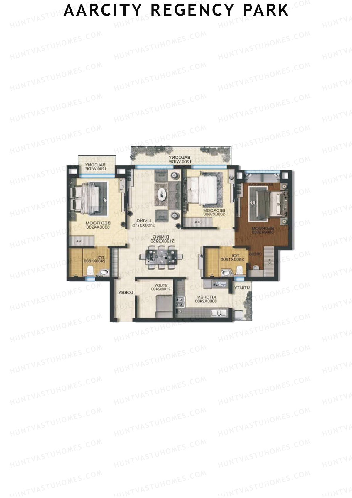 Aarcity Regency Park Tower B Unit 5 Floor Plan