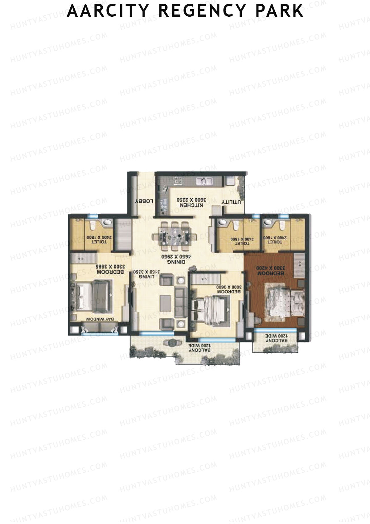 Aarcity Regency Park Tower C Unit 1 Floor Plan