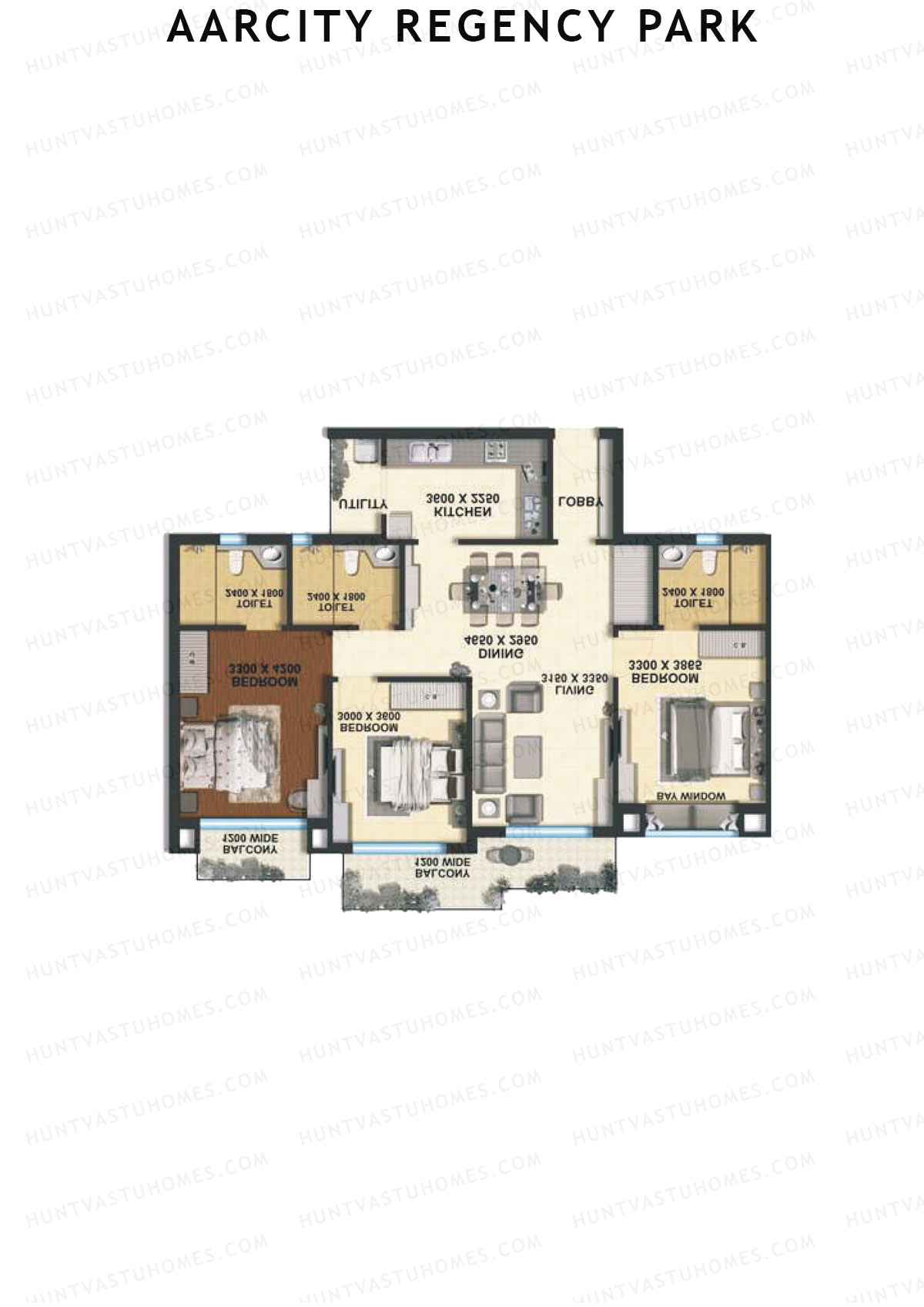 Aarcity Regency Park Tower C Unit 4 Floor Plan